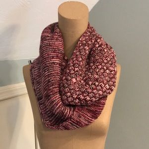 Burgundy knit infinity scarf